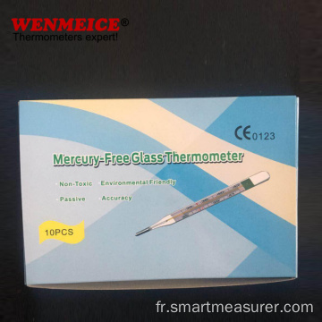 Thermomètre en verre clinique Thermomètre à mercure sans mercure